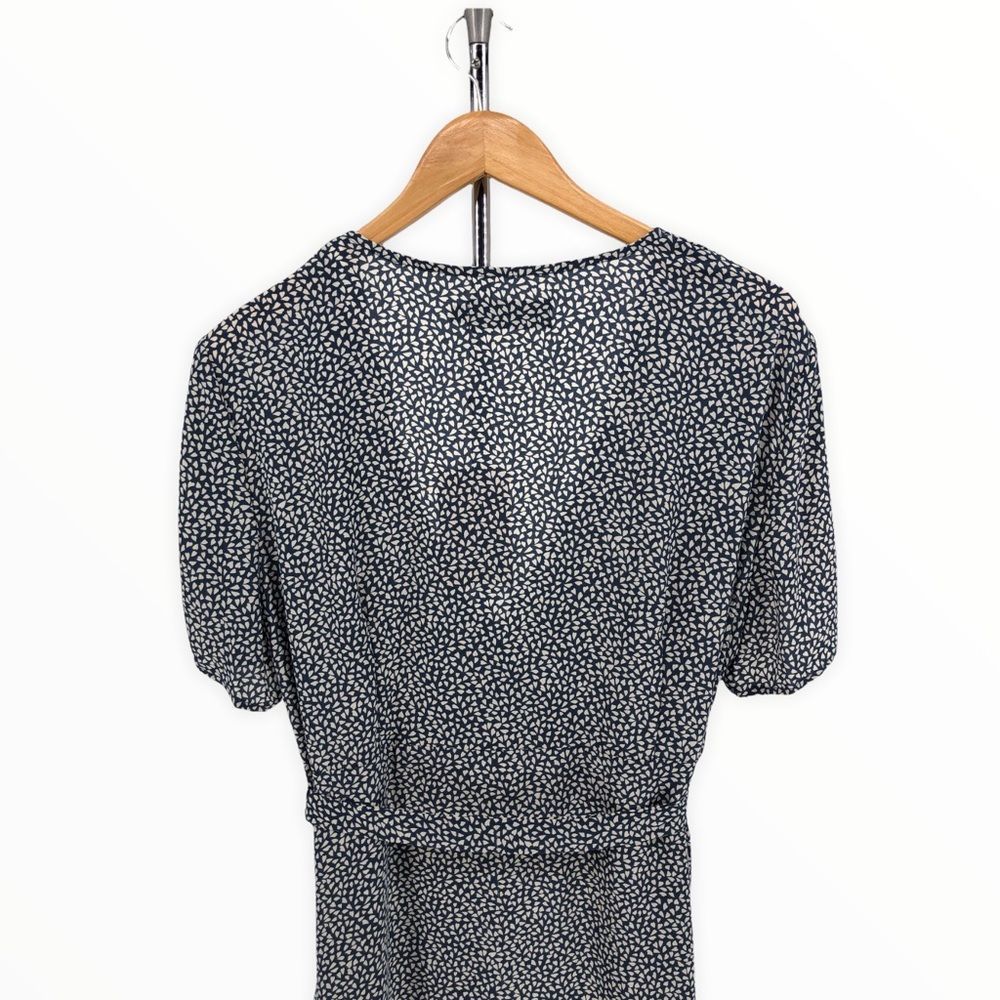 Missguided Maternity Blue Mini Heart Print Ruffle Surplice Deep V Mini Dress NWT - Picture 7 of 14